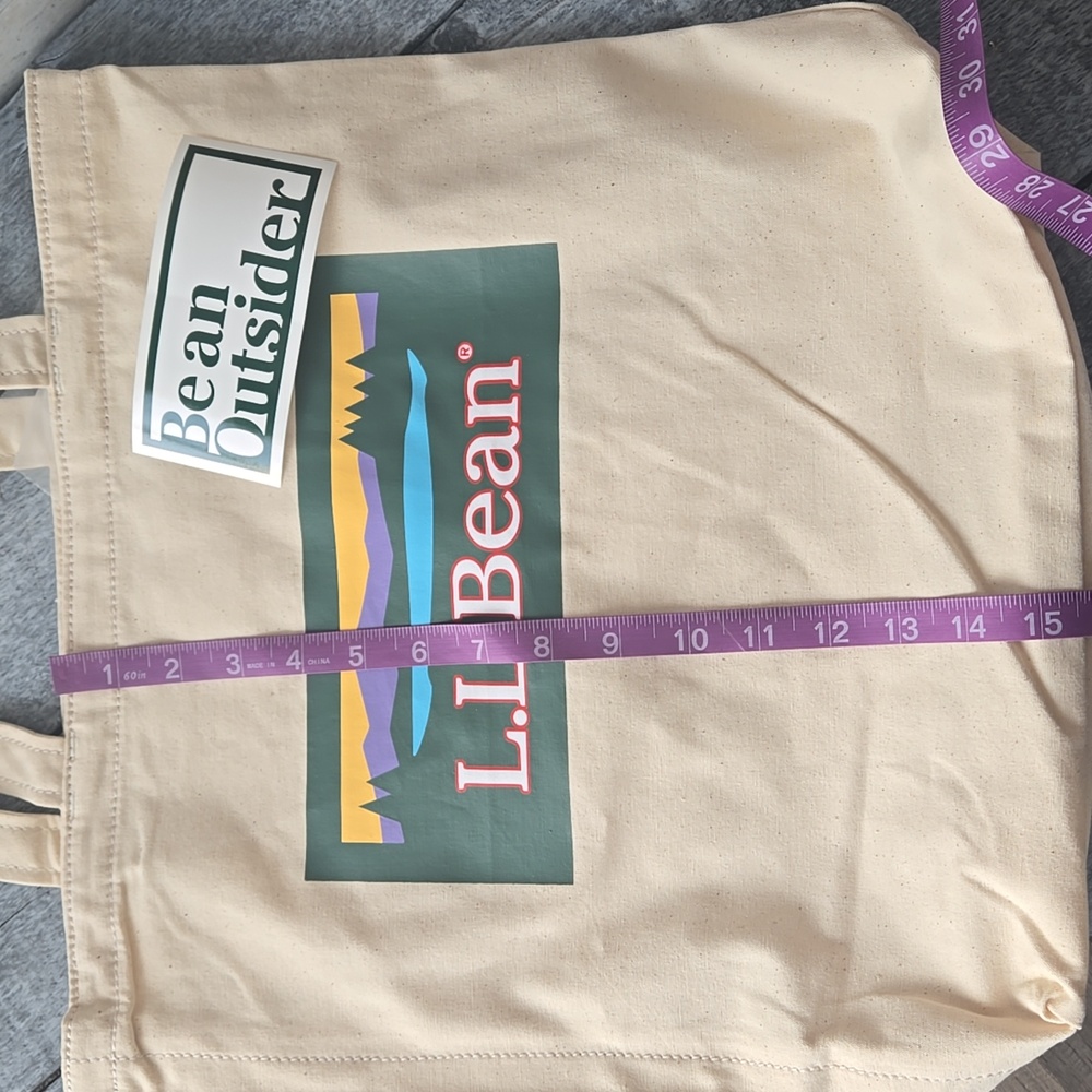 NWT L.L. Bean Canvas Tote Bag and Sticker - Picture 5 of 11